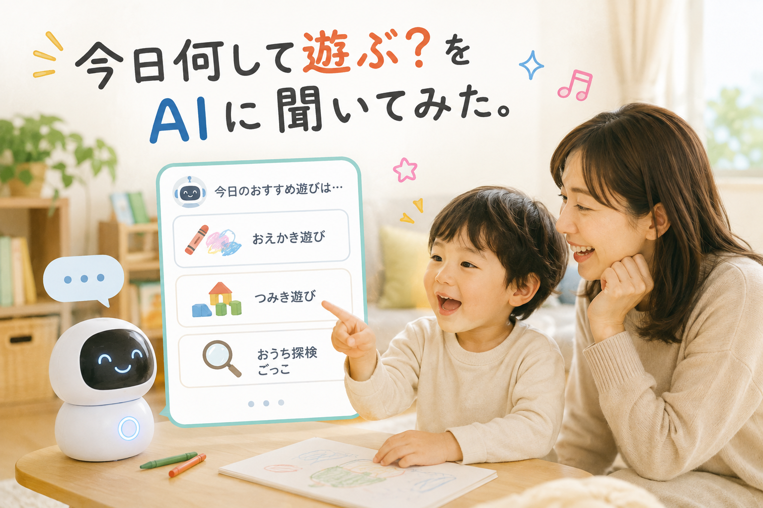 今日何して遊ぶ？をAIに聞いてみた。子どもと一緒に楽しめる遊びアイデア20選
