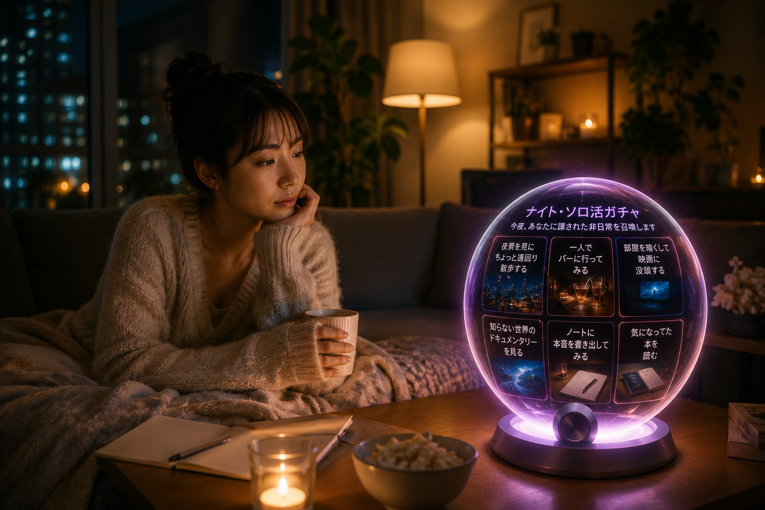 【夜の暇つぶし】「やりたいことがない」をAIで解決！鬼畜AIが命じる『ナイト・ソロ活ガチャ』